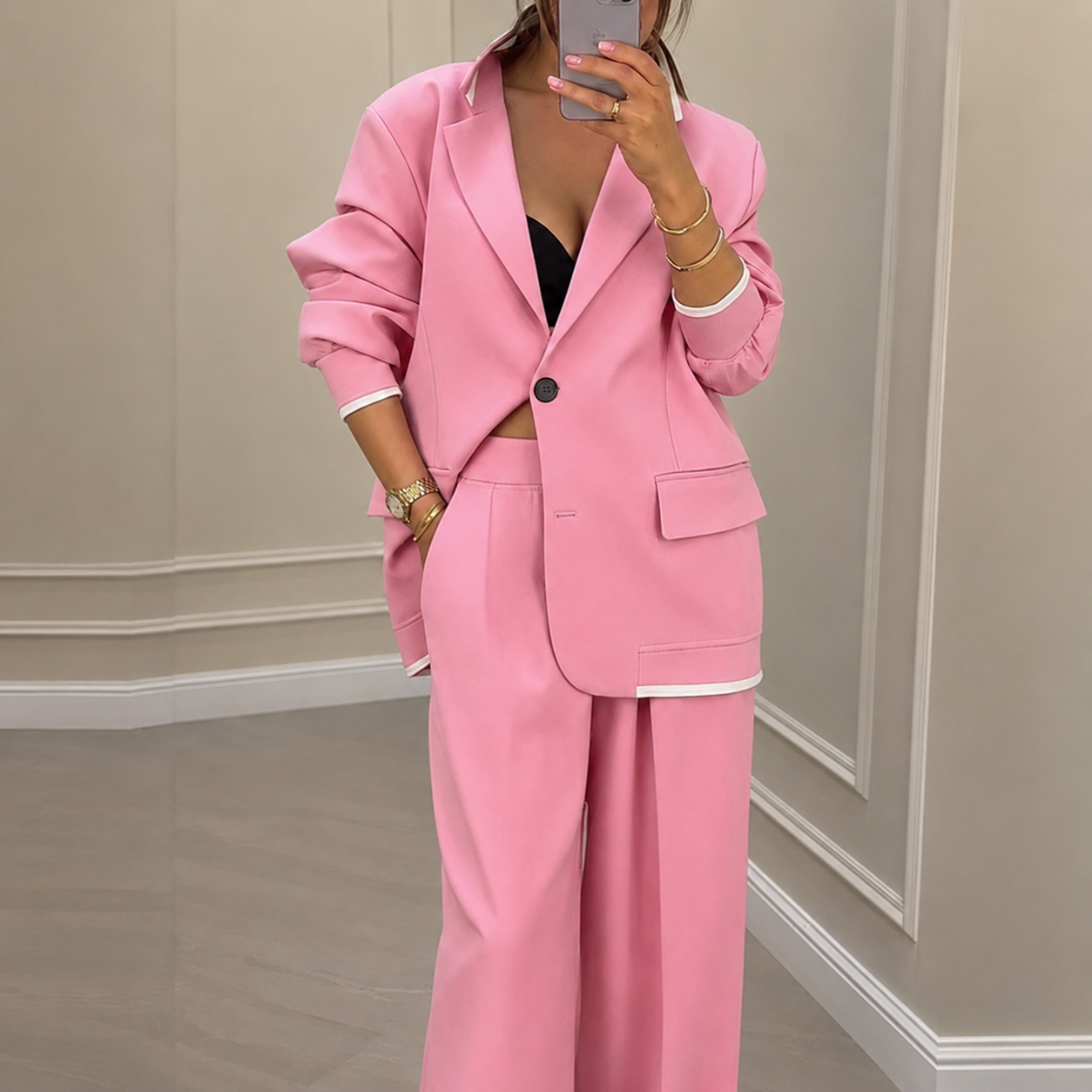 Blazer & Wide-Leg Trouser Suit for Women – Modern Two-Piece Co-Ord – Pamela