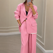 Blazer & Wide-Leg Trouser Suit for Women – Modern Two-Piece Co-Ord – Pamela