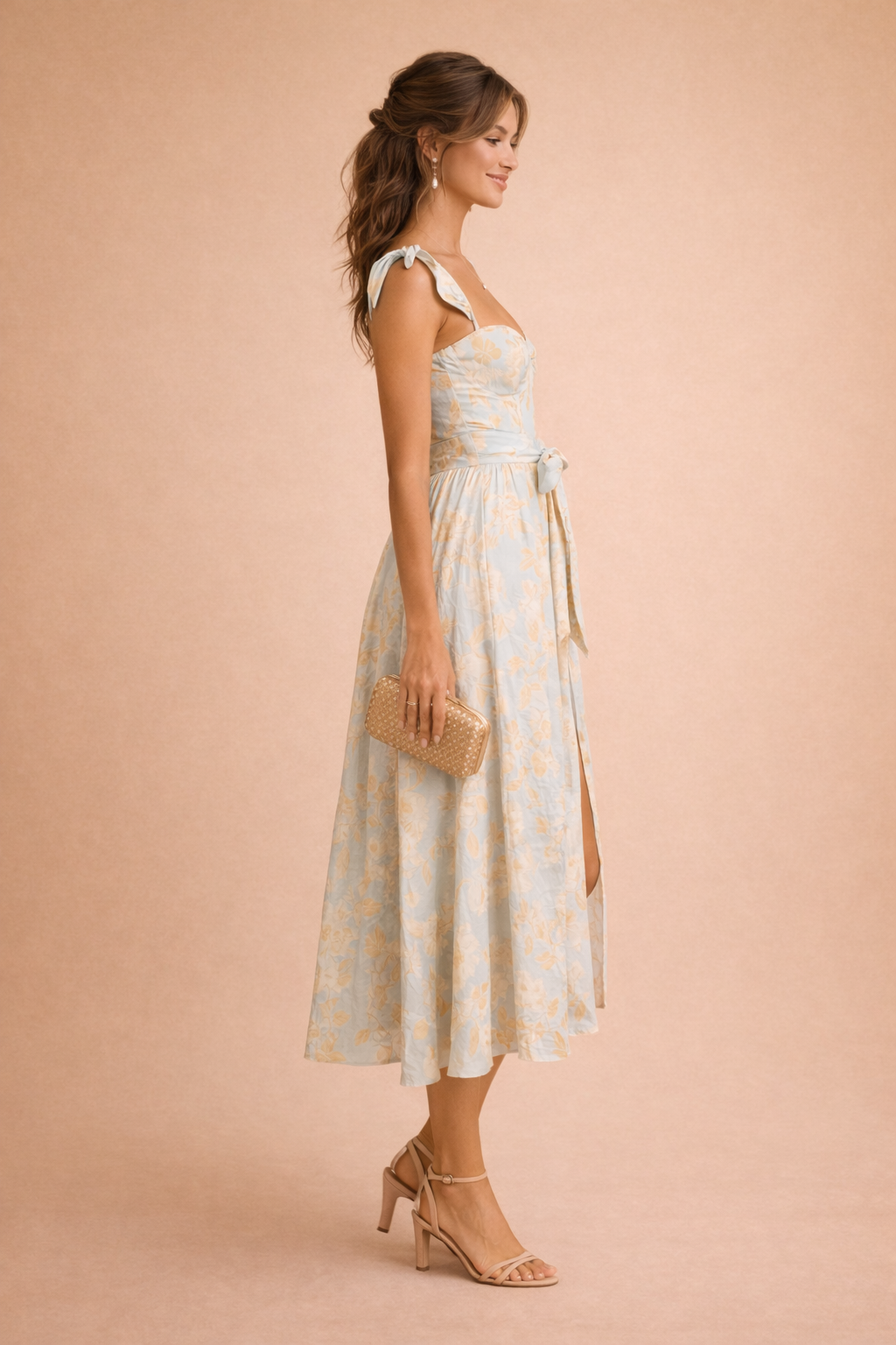 Ruffle Maxi Dress for Women – Elegant Floral Wrap Occasion Dress – Mariana