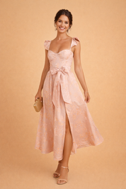 Ruffle Maxi Dress for Women – Elegant Floral Wrap Occasion Dress – Mariana