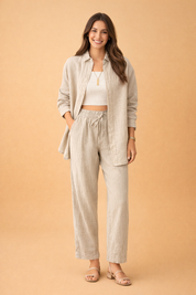 Blouse & Trouser Co-ord for Women – Button-Up Two-Piece Set – Amy