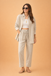 Blouse & Trouser Co-ord for Women – Button-Up Two-Piece Set – Amy