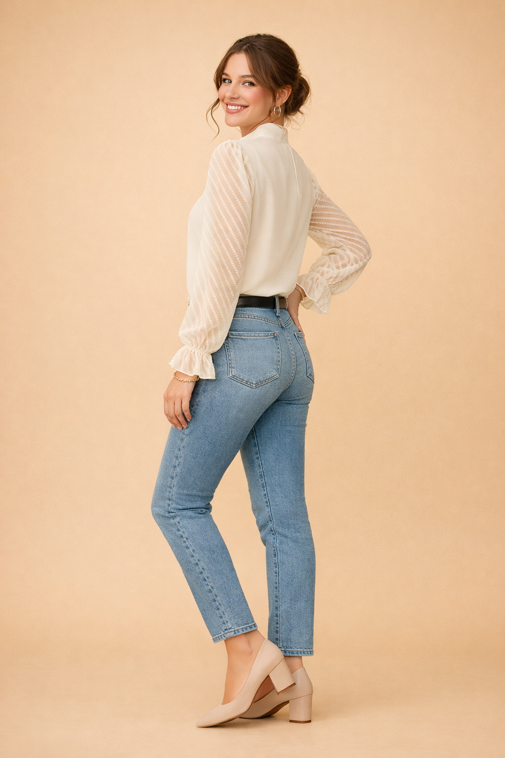 Turtleneck Top for Women – Soft Cotton Casual Jumper Top – Georgia