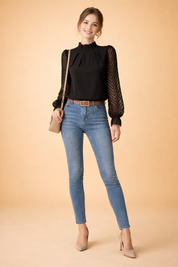 Turtleneck Top for Women – Soft Cotton Casual Jumper Top – Georgia