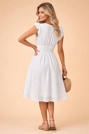 Short White Dress for Women – Ruffle-Sleeve Summer Dress – Alma