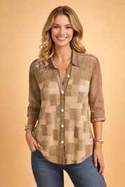 Checked Top for Women – Stylish Casual Everyday Top – Penelope